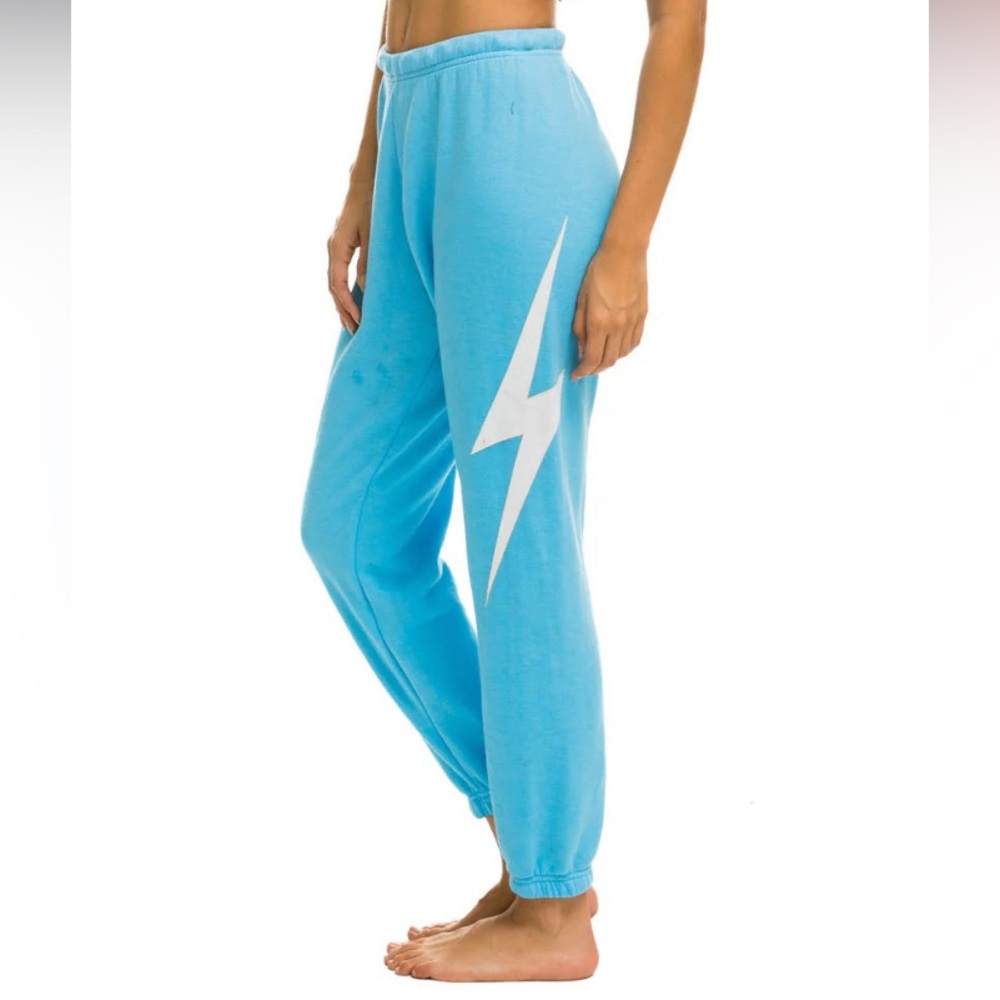 Blue Lightning Bolt Aviator Nation Sweatpants